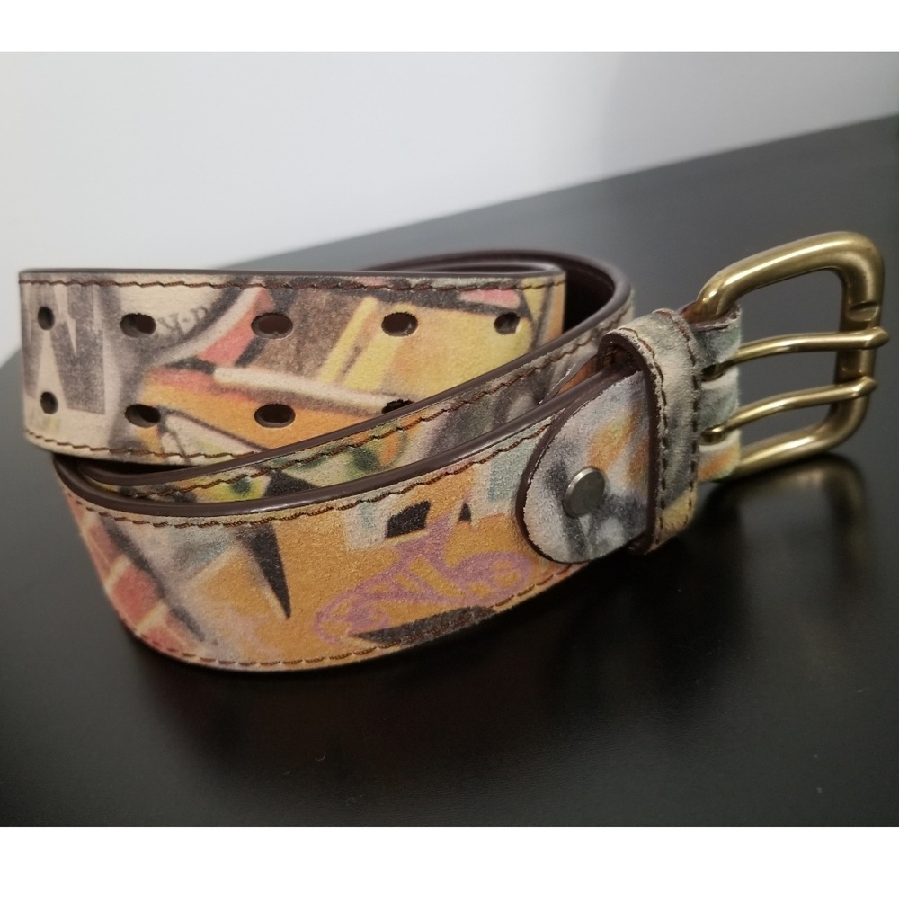 Gold, Brown, Street Art Modern Belt